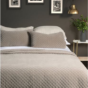 Dove Brown Velvet Quilt