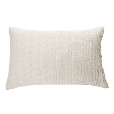 Estelle Embroidered Natural Pillow Sham, Size: King