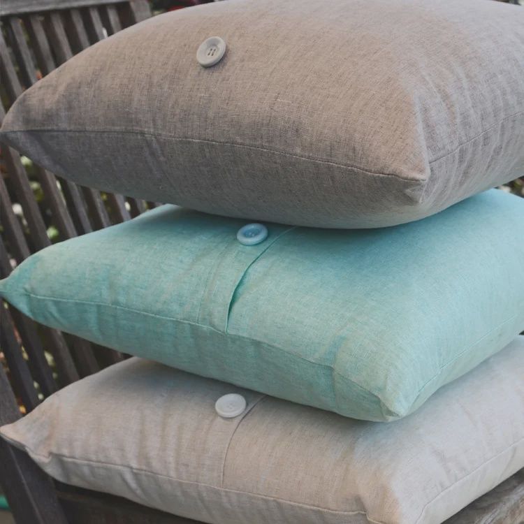 Chambray Cushion Cover - Aqua