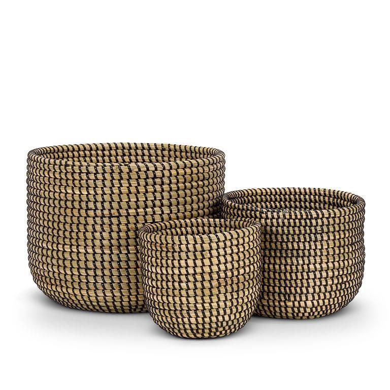 Deep Natural Baskets/Planters - Set of 3