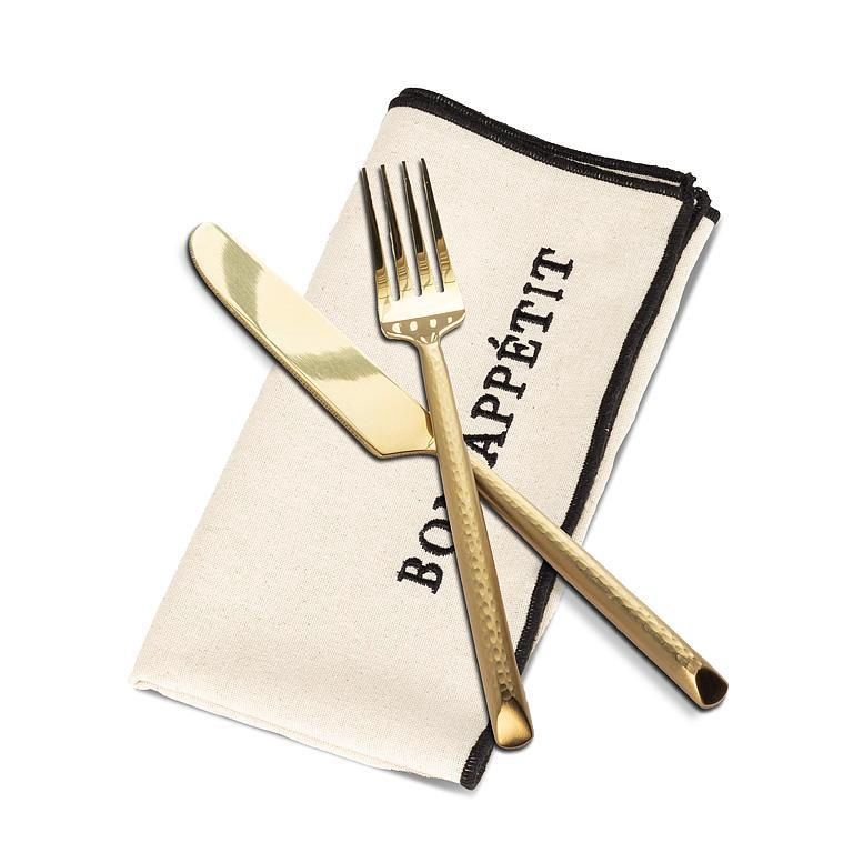 Bon Appetit Stitch Napkin - Black