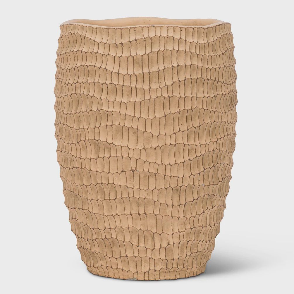 Brown Textured Tall Vase / Planter