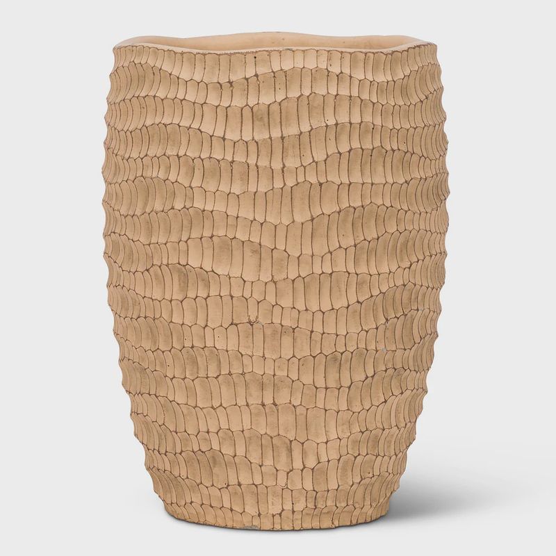 Brown Textured Tall Vase / Planter