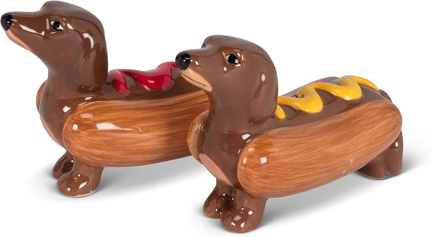 Dachshunds in Hot Dogs Salt &amp; Pepper