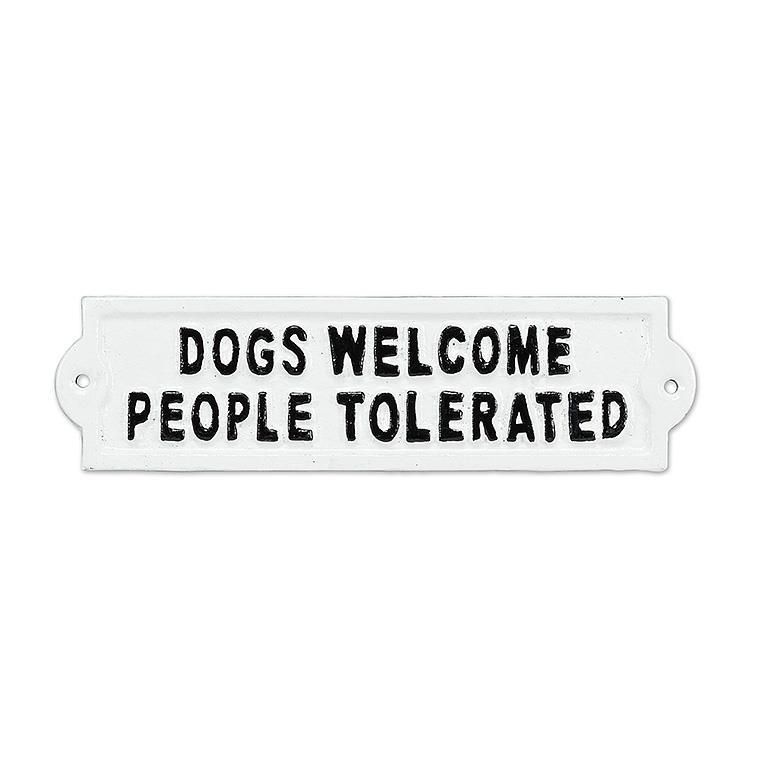 Dogs Welcome Sign - White