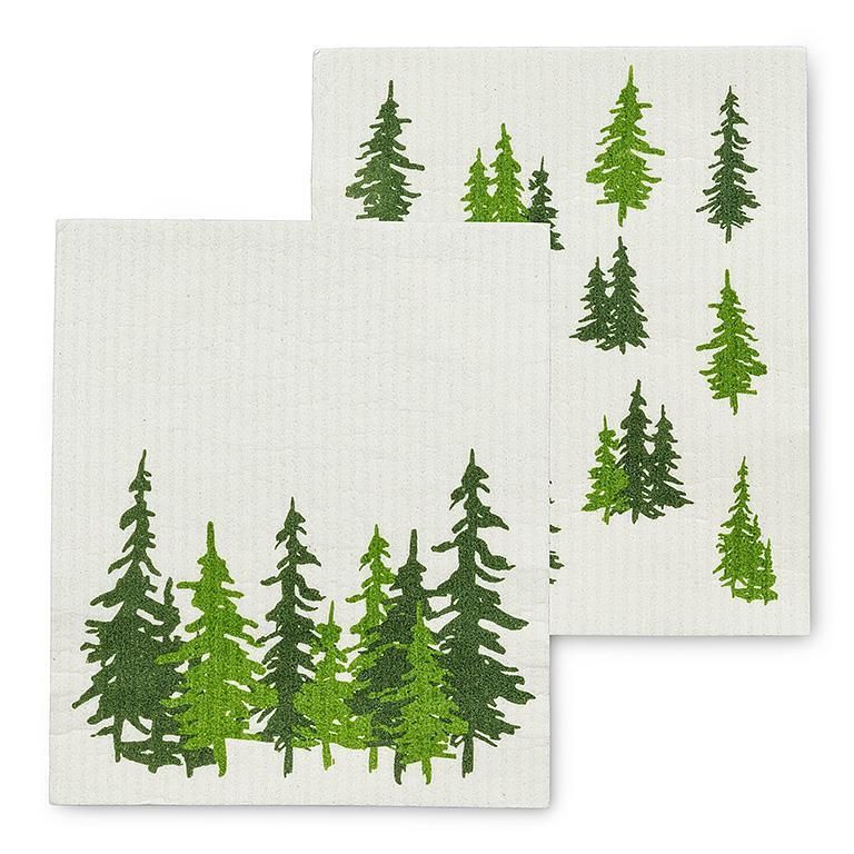 Evergreen Forest Dishcloths - Set of 2