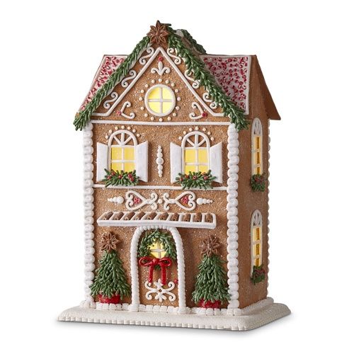 Lighted Gingerbread House w/Trees