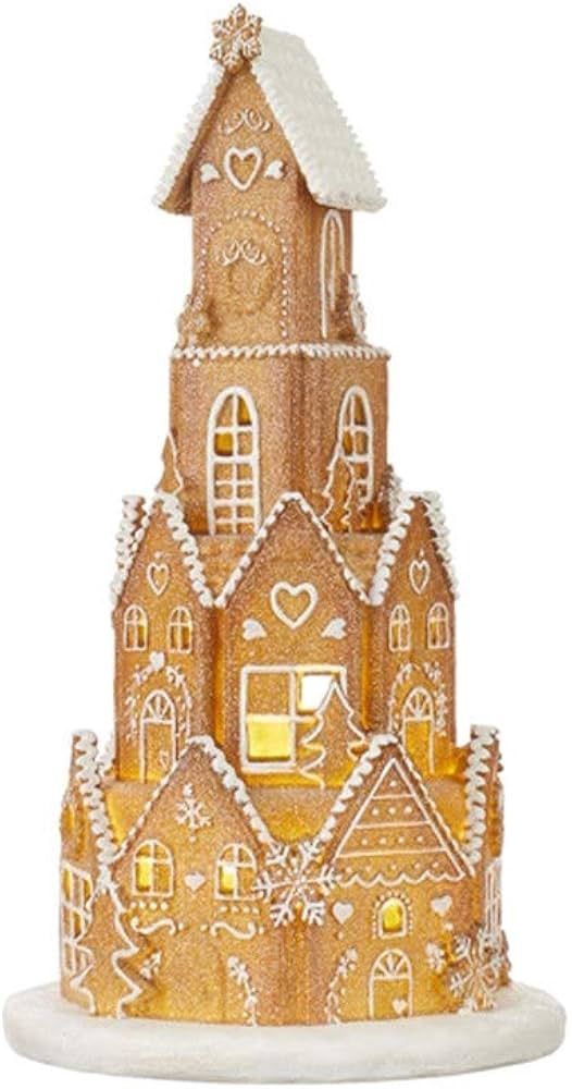 Round Lighted Gingerbread Tower