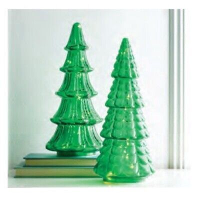 Green Glass Lighted Tree