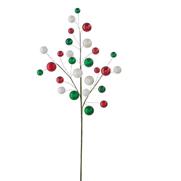 Red/Green/White Christmas Tree Ball Spray