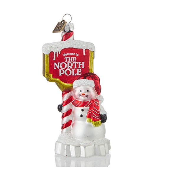 North Pole Snowman Ornament