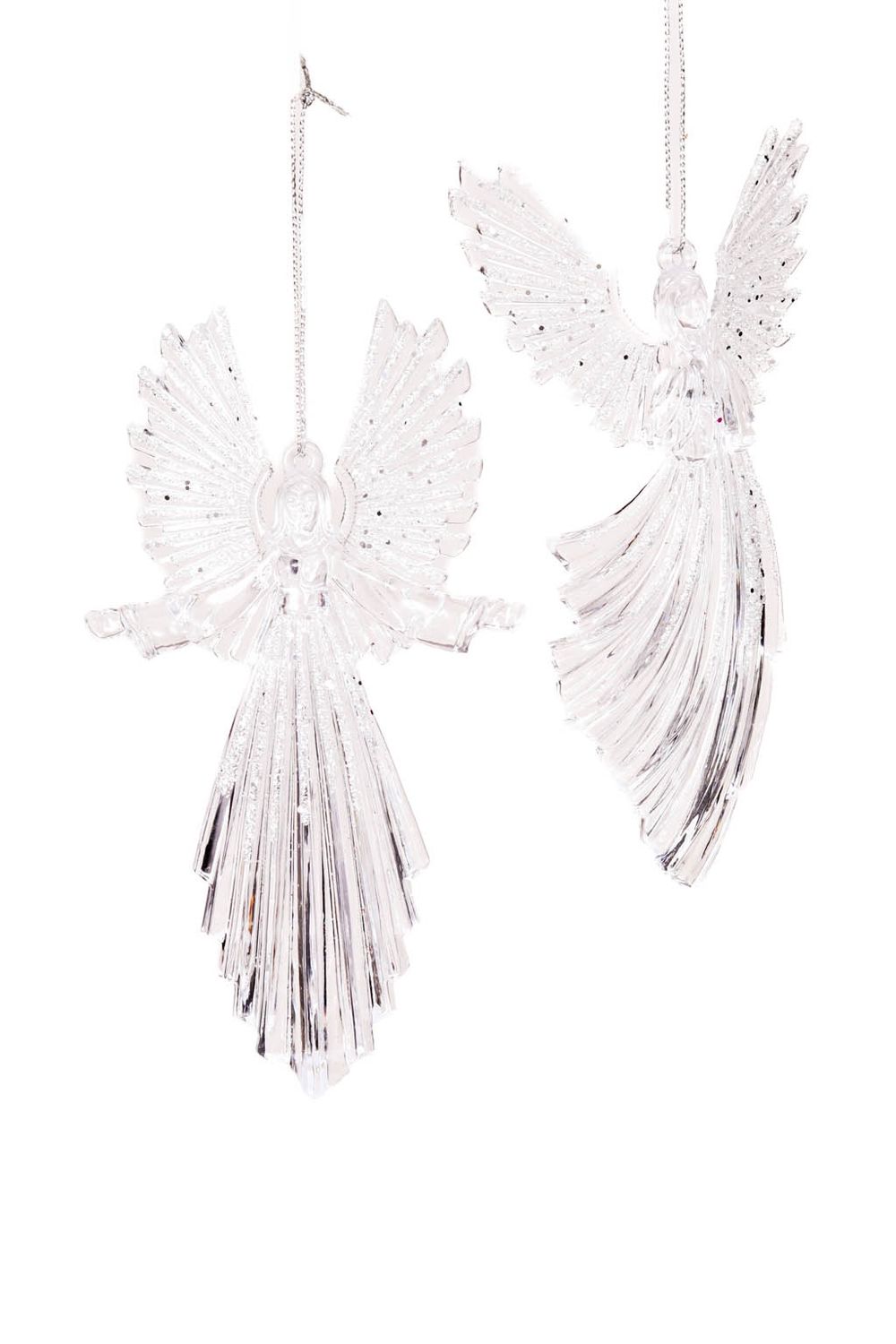 Elegant Hanging Clear Descending Angel Ornament