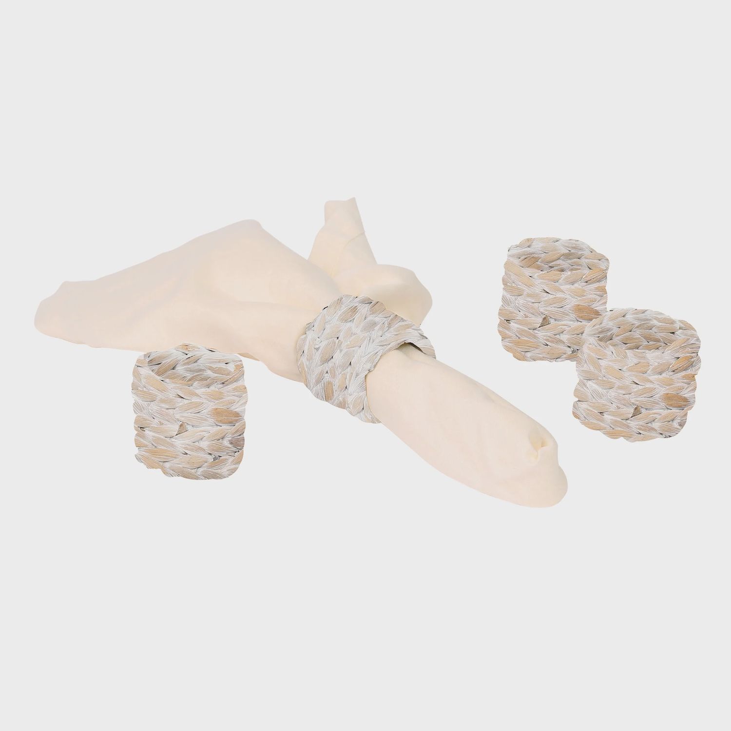 Palma Napkin Ring White - Set of 4