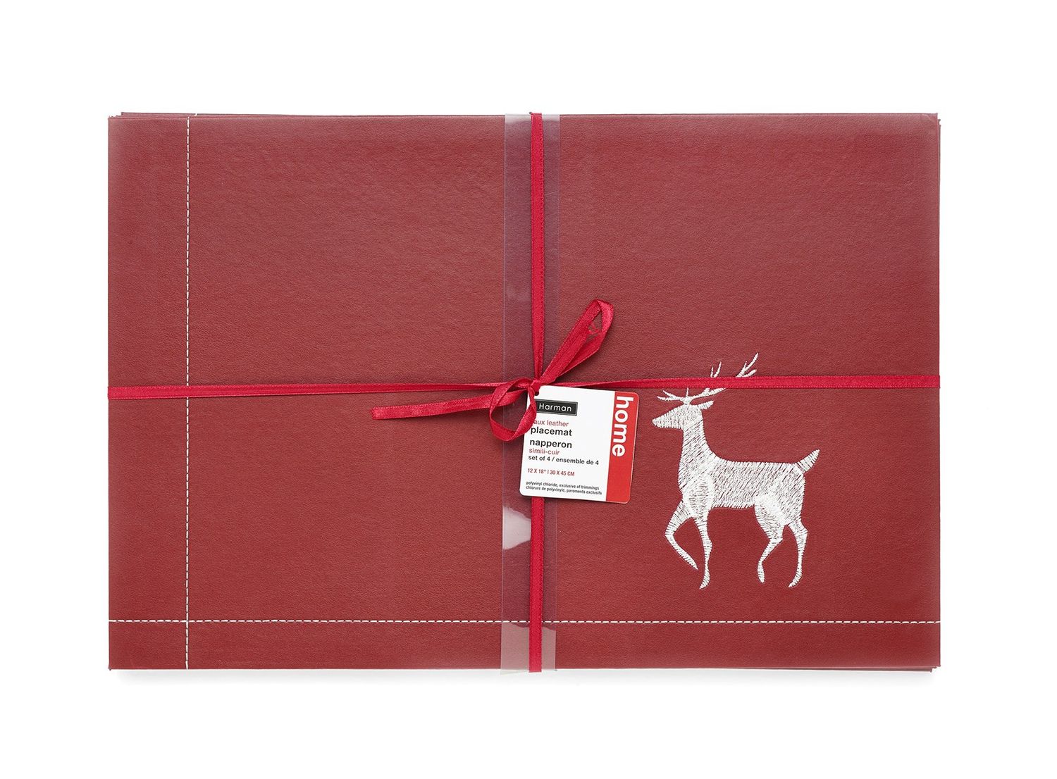 Reindeer Embroidered Placemat / Set of 4