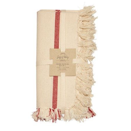 Soft Stripe Napkin Red - Set of 4