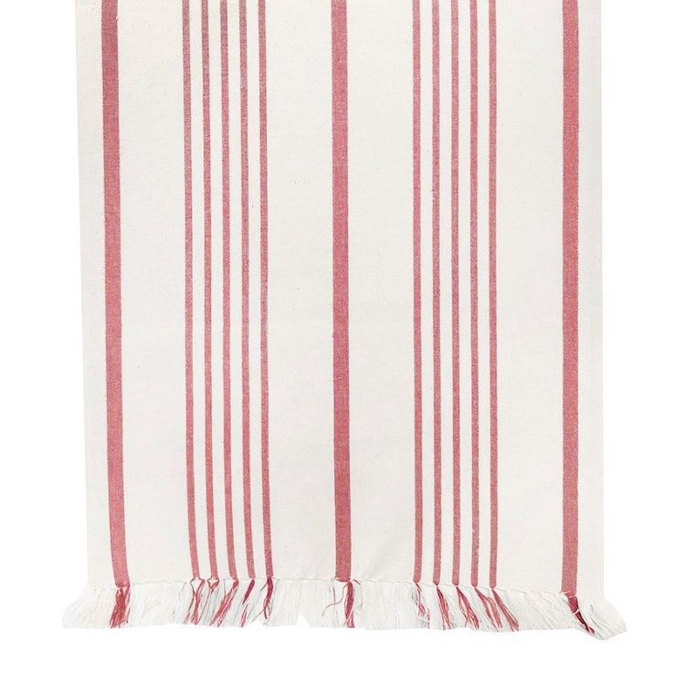 Soft Red Stripe Table Runner