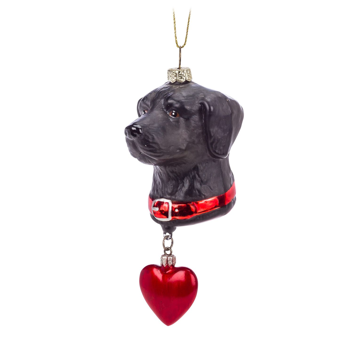 Black Dog w/Heart Ornament