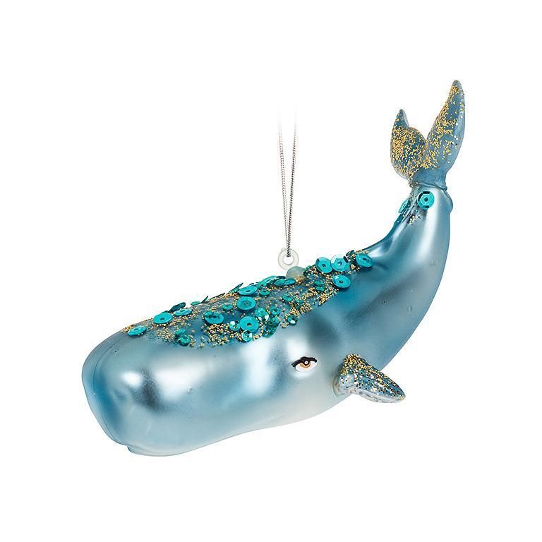 Whale w/Glitter Ornament