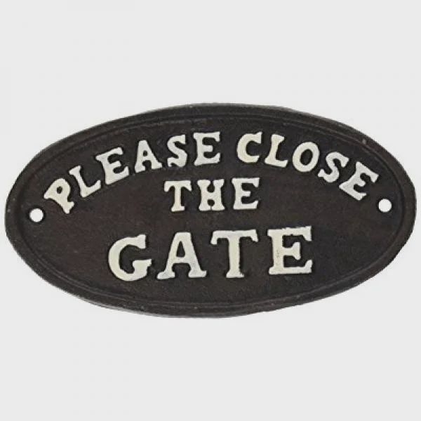 Please Close the Gate Sign / Black