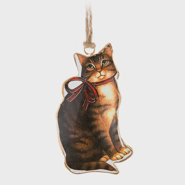 Cat with bow imprint Ornament
