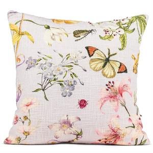 Floral Boucle Cushion w/Embroidery - Lavender