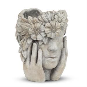 Woman w/Flower Halo Planter