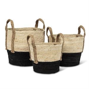 Round Baskets w/Jute - Set of 3