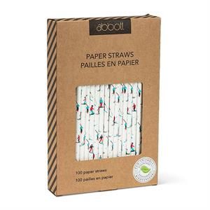 Downhill Skier Paper Straws