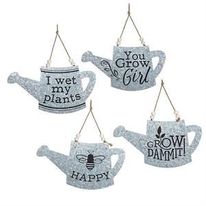 Watering Can Slogan Sign - Blk