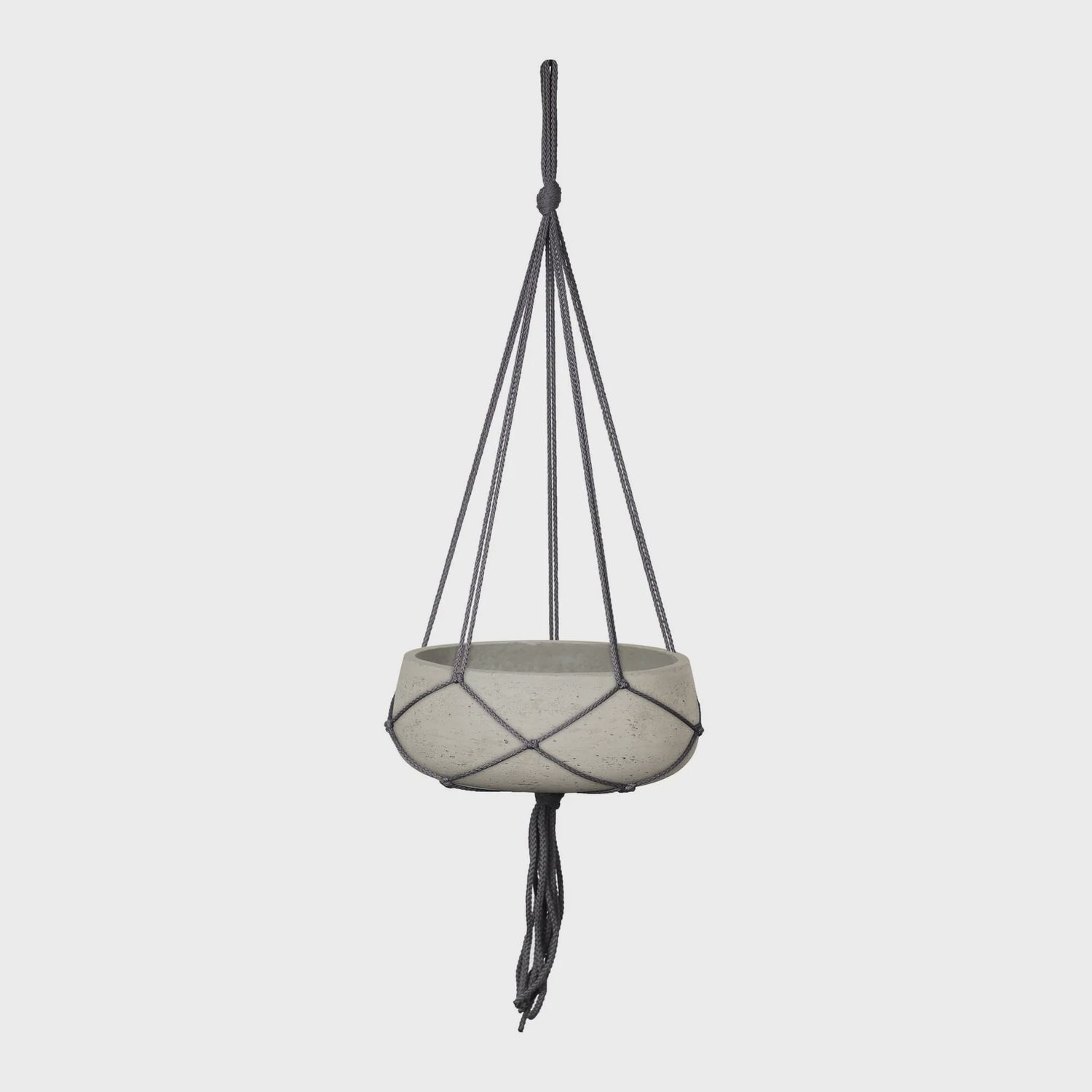 Grey Cement Hanging Planter w/netting