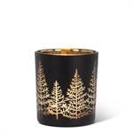 Small Black/Gold Tree Tealight - 3"