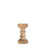 Small Turned Pillar Holder - Grey Wash