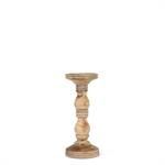 Medium Turned Pillar Holder - Grey Wash