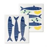 Fish &amp; Lemons Dishcloths - Set of 2