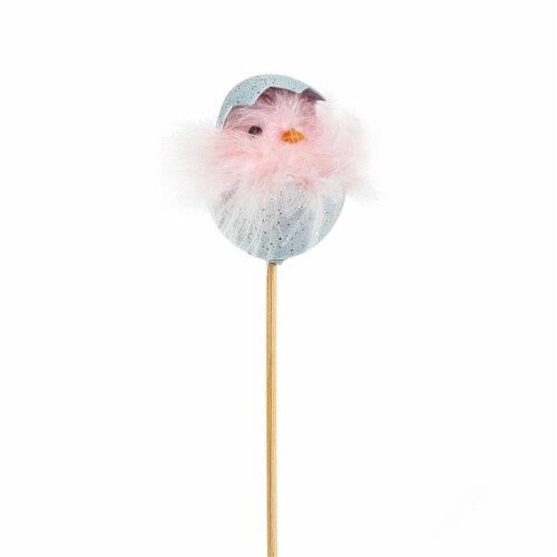 Fluffy Pink Chick in a Blue Egg Pick