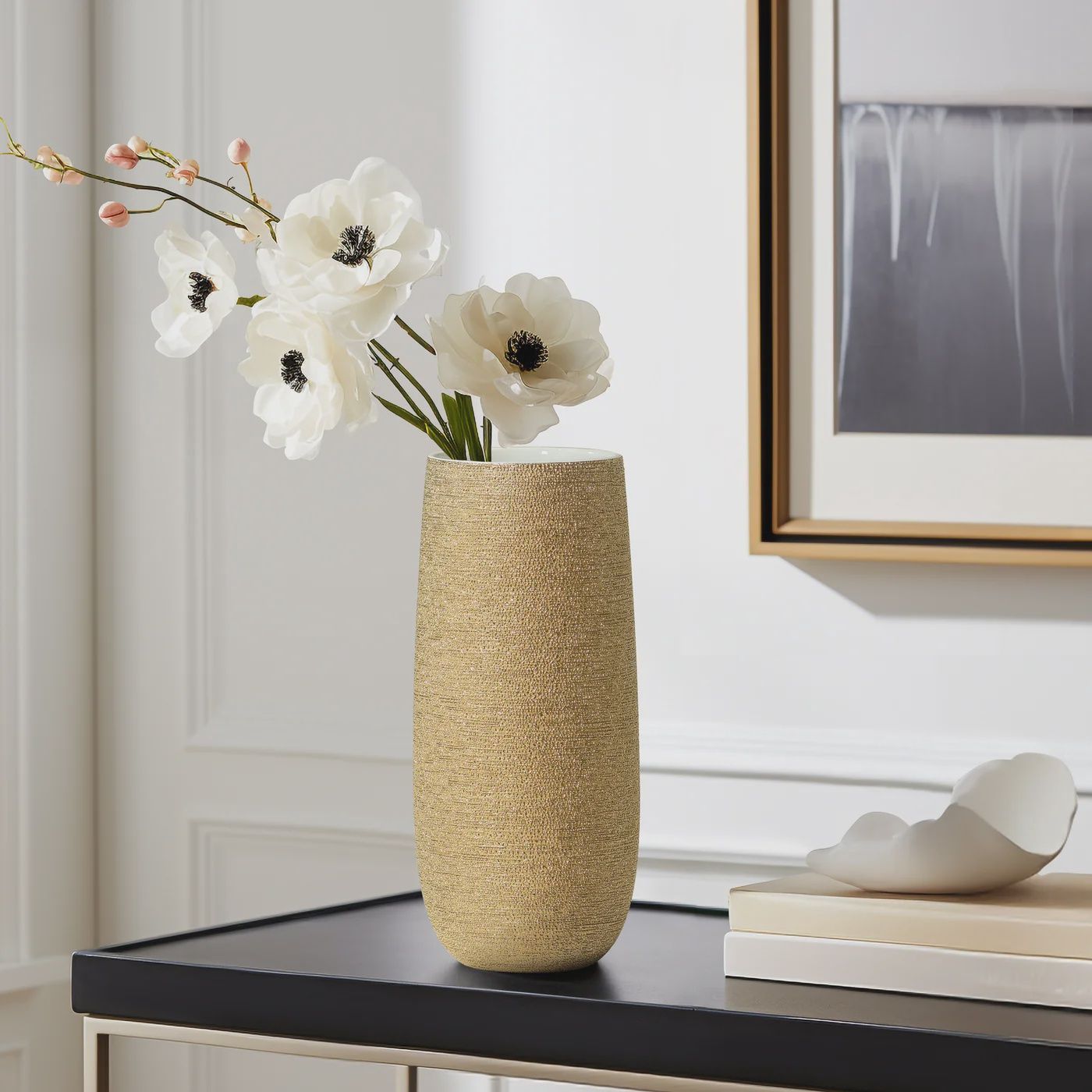 Brava Gold Spun Textured Vase