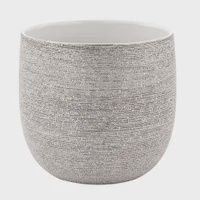 Brava Silver Spun Textured Ceramic Drop Planter - Large