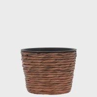 Large Rattan Wrapped Plastic Pot