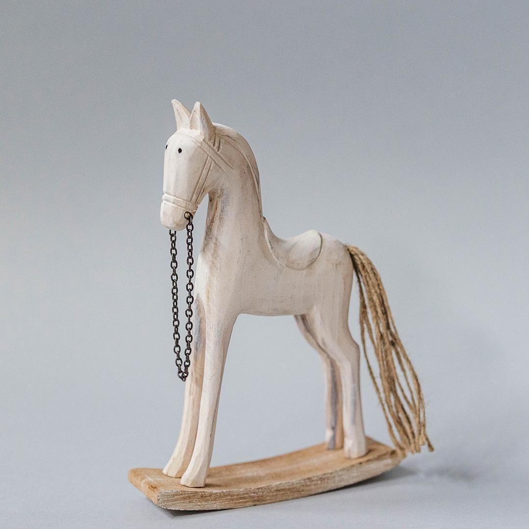 Wooden Rocking Horse - White