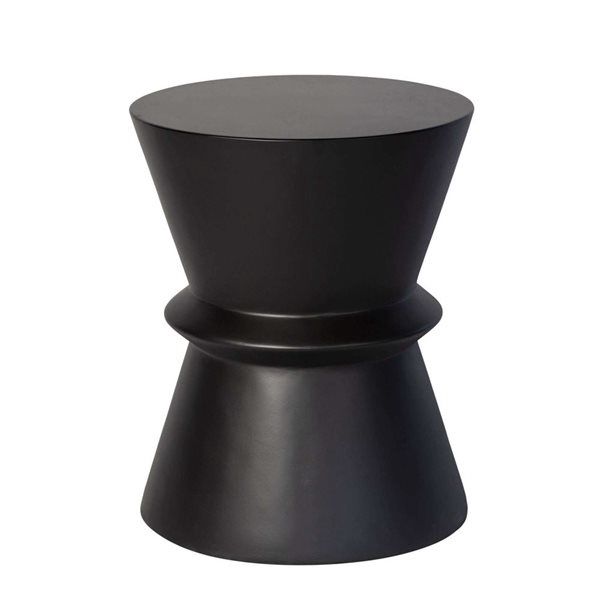 Concrete Hourglass Side Table, Colour: Black