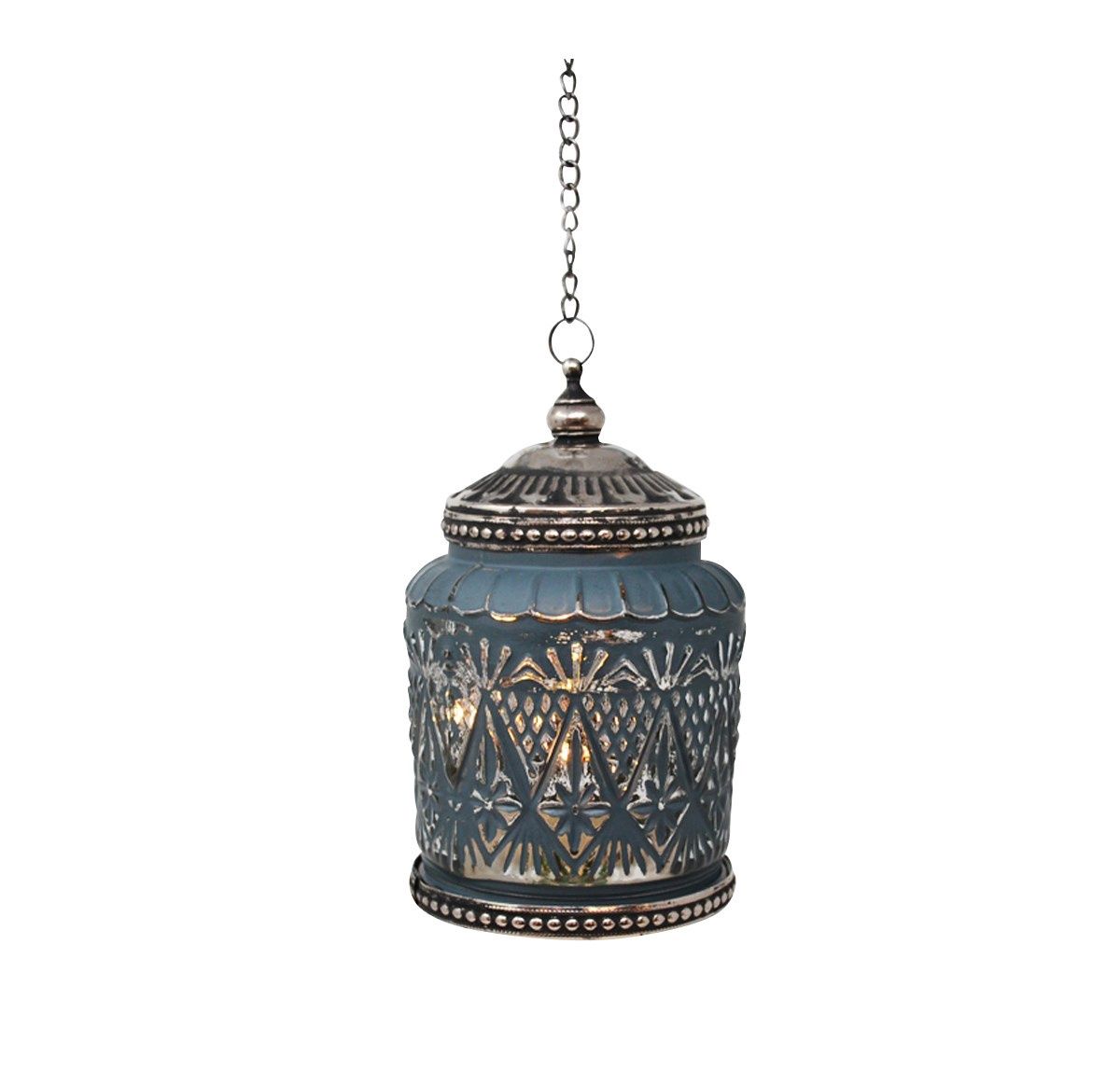 Blue Mika Lantern w/Timer