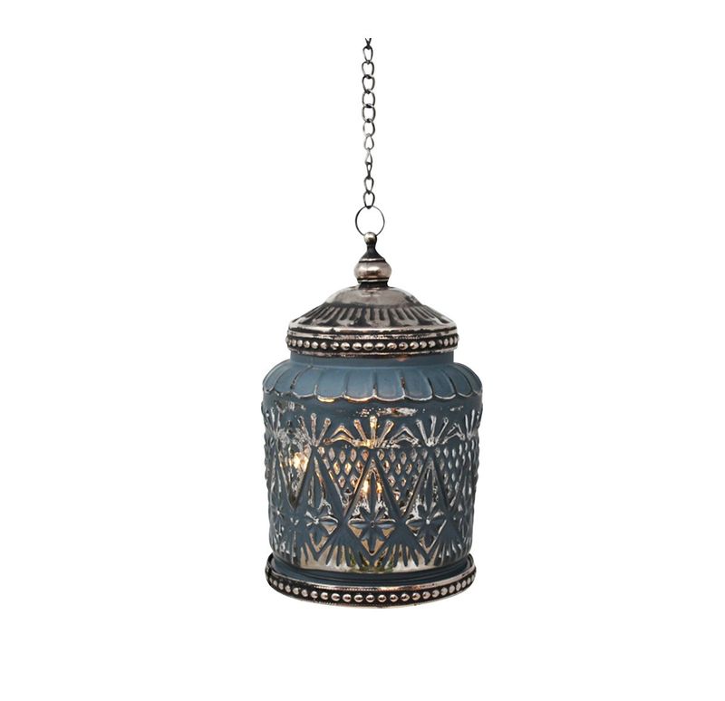 Blue Mika Lantern w/Timer