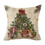 Cushion Decorative Christmas Tree w/Gifts, Stockings, House &amp; Star