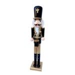 Nutcracker Wooden Standing 24" Black/Gold Drummer