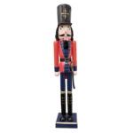 Nutcracker Wooden Standing 24" Red/Blue w/Sword