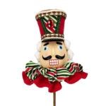 Nutcracker/Soldier Head Pick Red/Green/White Ruffles