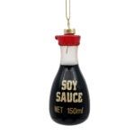 Glass Soy Sauce Bottle Black Ornament