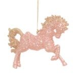 Rose Gold Horse 2-Tone Glitter Ornament