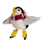 Wool Penguin Skating Ornament
