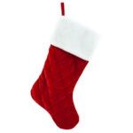 Stocking Red Quilted Velvet w/Fur Cuff